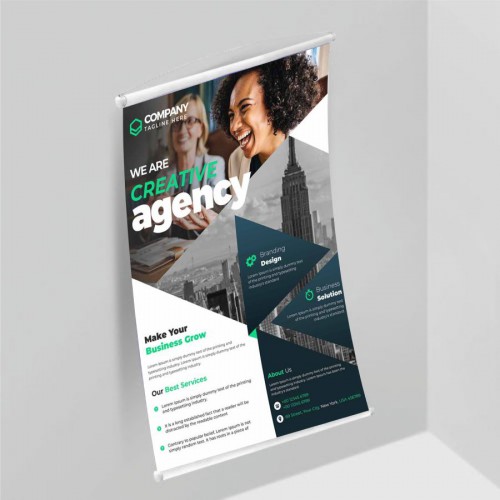 Banner com Bastão Estreito 280g 60x90cm - 4x0 - 250 unid