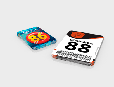 Comanda com Dados Variáveis em PVC 0,76mm Fosco Frente e Verso 10x15cm - 4x0 - 1 unid