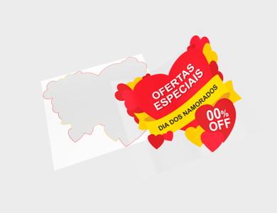 Adesivo para Vitrine Transparente Coração 119,5x101,6cm - 4x0 - 1 unid