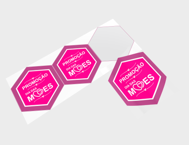 Adesivo para Vitrine Vinil 3x Dia das Mães 39,5x46,1cm - 4x0 - 1 unid