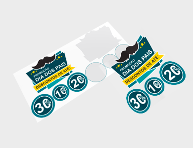 Adesivo para Vitrine Transparente 2x Dia dos Pais 59,6x57,1cm - 4x0 - 1 unid