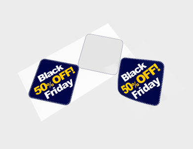 Adesivo para Vitrine Transparente 2x Losango 59,5x59,5cm - 4x0 - 1 unid