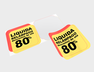 Adesivo para Vitrine Transparente 2x Quadrado com Cantos Arredondados 59,6x56,3cm - 4x0 - 1 unid