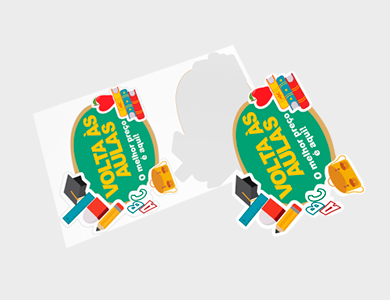 Adesivo para Vitrine Transparente 2x Volta às Aulas 59,6x74,4cm - 4x0 - 1 unid