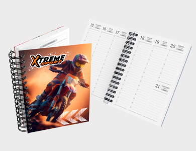 Agenda Semanal A5 2025 Capa Maleável 58 Páginas 14,95x21cm (Supremo 300g Verniz Total Frente) - 4x0 - 50 unid
