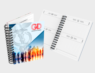 Agenda Dois Dias por Página A5 2025 Capa Maleável 96 Páginas 14,95x21cm (Supremo 300g Verniz Total Frente) - 4x0 - 1 unid