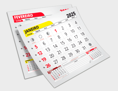 Bloco de Calendário 2025 para Folhinha Simples 18x15,5 cm - 500 unid