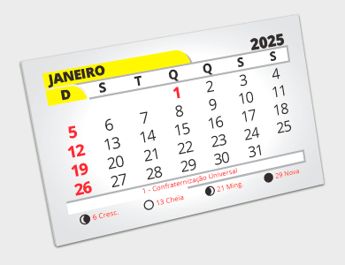 Bloco de Calendário 2025 8x5cm - 500 unid