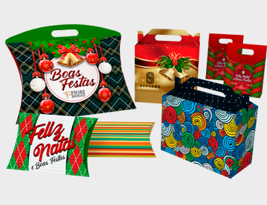 LIS001 - Mini Embalagem para Presente Modelo Listrada Couchê 250g Verniz Total Frente 12x4,5x16,5cm - 4x0 - 10 unid