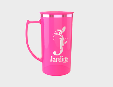 Caneca de Chopp Acrílico com Borda Metalizada 400ml - 1 Cor de Impressão - 1x1 - 100 unid