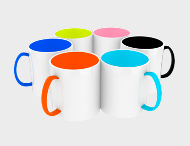 Caneca de Café Color Plus em Polímero para Sublimação 325ml - 100 unid