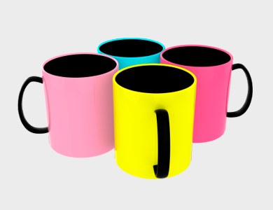 Caneca de Café Black Plus em Polímero para Sublimação 325ml - 3 unid
