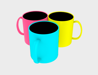 Caneca de Café Black em Polímero para Sublimação 325ml - 10 unid