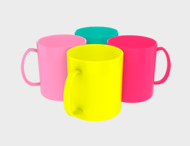 Caneca de Café Colorida Polímero para Sublimação 325ml - 50 unid
