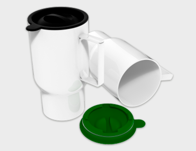 Caneca Veicular com Alça em Polímero para Sublimação 550ml - 30 unid
