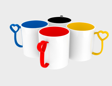 Caneca de Café Coraçãozinho em Polímero para Sublimação 325ml - 3 unid