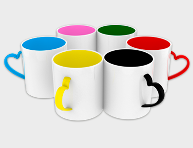 Caneca de Café Coração Color Plus em Polímero para Sublimação 325ml - 10 unid