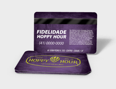 Cartão Fidelidade com Tarja Magnética em PVC 0,76mm Cristal Frente e Verso 8,5x5,4cm - 4x4 - 50 unid