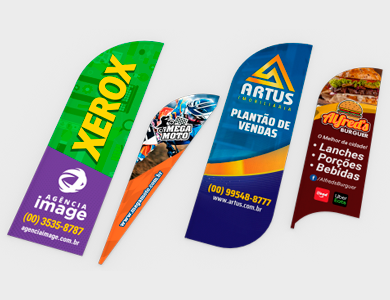 Bandeira para Wind Banner Tecido Helanca 75x220cm - 4x4 - 1 unid