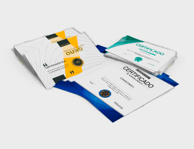 Certificado com Dados Variáveis em Reciclato 240g Sem Verniz 15x21cm - 4x0 - 1 unid