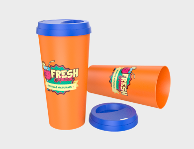 Copo Caldereta Eco com Tampa Café 520ml - 1 Cor de Impressão - 1x1 - 100 unid