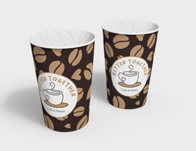 Copo de Papel Biodegradável 440ml Sem Verniz 8,5x11cm - 4x0 - 100000 unid