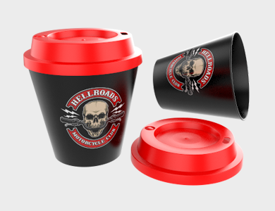 Copo Whisky com Tampa Café PP ECO 300ml - 1 Cor de Impressão - 1x1 - 100 unid