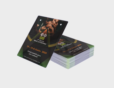 Credencial com Dois Furos Arte Única PVC 0,3mm branco 11,5x14cm - 4x0 - 50 unid