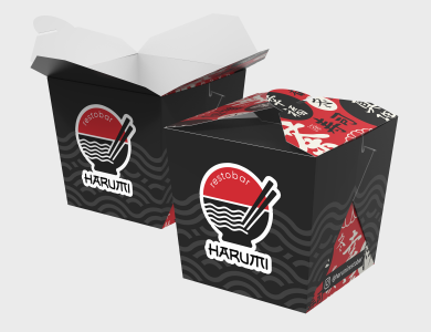 Embalagem Box com Encaixe Papel Alimentício 270g com Película Antigordura 7x7x8cm - 4x0 - 50 unid