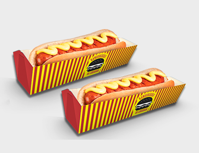 Embalagem para Cachorro Quente/Hot Dog Papel Alimentício 270g com Película Antigordura 18,5x6x4cm - 4x0 - 250 unid