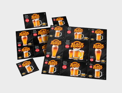 Folha Cupom de Desconto Couchê 90g Sem Verniz 15 Espaços 15x21 cm - 4x0 - 1000 unid