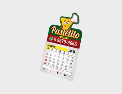 Ímã de Geladeira com Faca Personalizada e Bloco Calendário 2025 Supremo 4x5cm - 4x0 - 500 unid