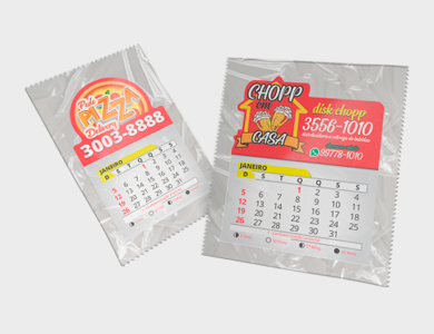 Ímã de Geladeira com Faca Personalizada e Bloco de Calendário 2025 Embalado Individualmente Supremo 4x5cm - 4x0 - 100 unid