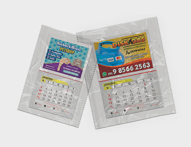 Ímã de Geladeira Promocional com Bordas Brancas - Bloco de Calendário 2025 e Embalado Individualmente 4x5cm - 4x0 - 10000 unid