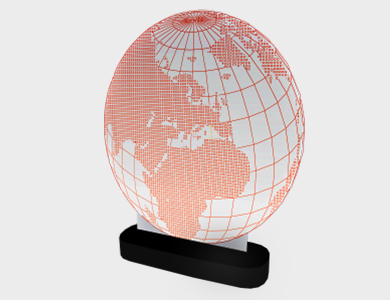 Luminária Personalizada em Acrílico Cristal 4mm - 4x0 - 1 unid