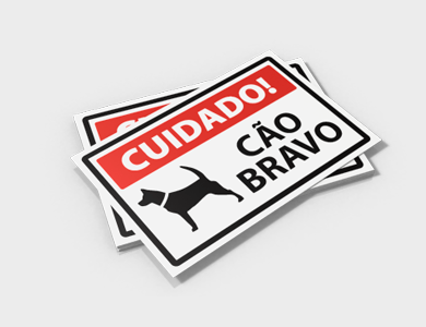 Placas de Sinalização/Informativa Grande em PVC 0,5mm Cristal Frente e Verso 45x30 cm - 4x0 - 100 unid