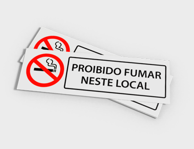 Placas de Sinalização/Informativa Larga em PVC 0,5mm Cristal Frente e Verso 44,4x14,4 cm - 4x0 - 50 unid