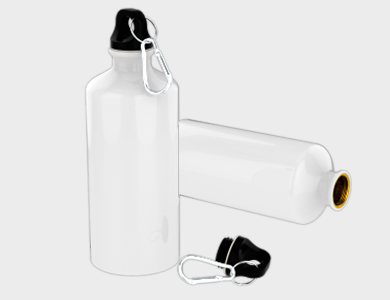 Garrafa Squeeze com Mosquetão em Alumínio 600ml - Sublimação - Sem Impressão - 5 unid