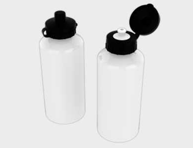 Garrafa Squeeze com Tampa Dupla em Alumínio 600ml - Sublimação - Sem Impressão - 10 unid