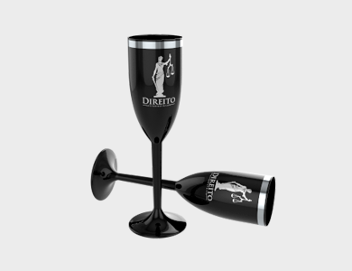 Taça de Champagne com Borda Metalizada 215ml - 1 Cor de Impressão - 1x1 - 250 unid