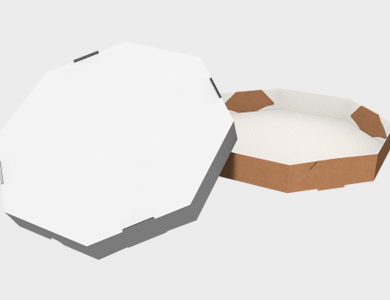 Caixa de Pizza Branca Octagonal 30x30cm - Sem Impressão - 1000 unid