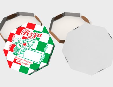 Caixa de Pizza Estampada Octagonal 25x25cm - 10 unid